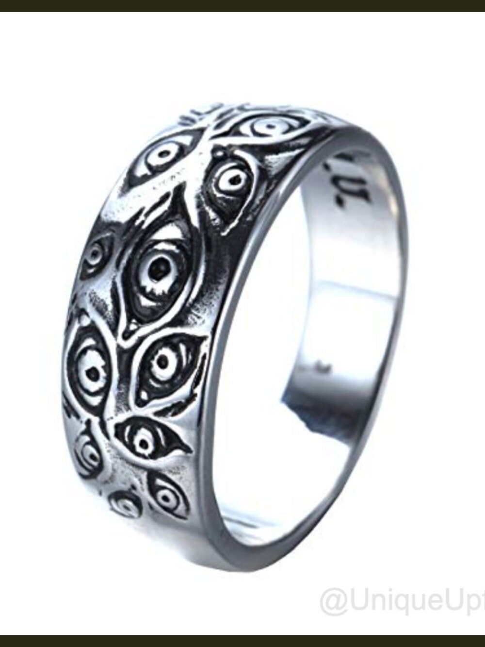 Men's Stainless Steel Eye of God Signet Ring Size 12